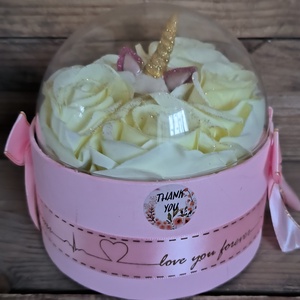 Unikornisos rózsabox - otthon & életmód - virágdekoráció - virágok - virágbox - Meska.hu