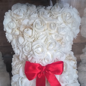 Habrózsa maci, glitteres - otthon & életmód - virágdekoráció - virágok - virágbox - Meska.hu