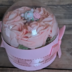 Macis rózsabox, búrával - otthon & életmód - virágdekoráció - virágok - virágbox - Meska.hu