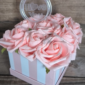 I LOVE you rózsabox � LED-es - otthon & életmód - virágdekoráció - virágok - virágbox - Meska.hu