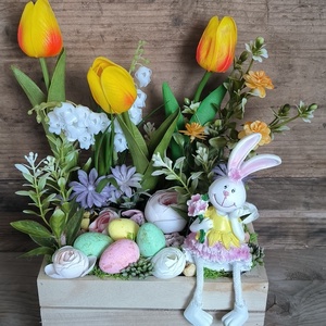 Nyuszis ládika - otthon & életmód - dekoráció - húsvéti asztaldíszek - Meska.hu