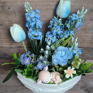 Kék tavaszi őzike dekoráció - Meska.hu