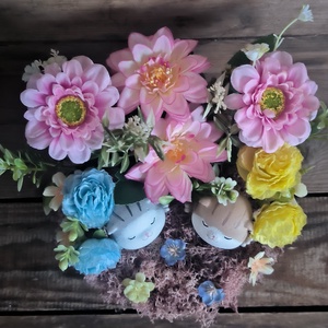  Duci cicák a virágok között  - otthon & életmód - dekoráció - asztal és polc dekoráció - asztaldísz - Meska.hu