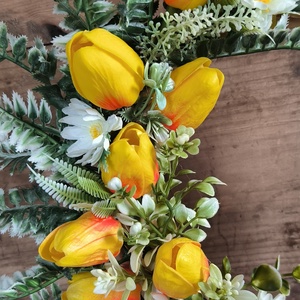 Tavaszi tulipános ajtódísz � 25 cm-es vessző alapon  - otthon & életmód - dekoráció - ajtó- és ablak dekoráció - ajtódísz & kopogtató - Meska.hu