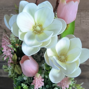 Krém magnólia gyöngyház kaspóban - otthon & életmód - dekoráció - asztal és polc dekoráció - asztaldísz - Meska.hu