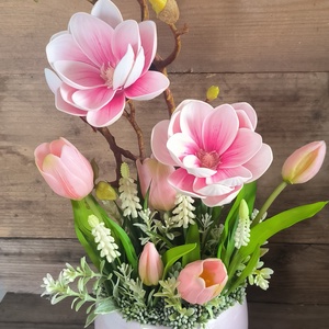 Magnólia gyöngyházfényű VZS kaspóban - otthon & életmód - dekoráció - asztal és polc dekoráció - asztaldísz - Meska.hu