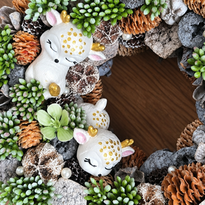  Alvó őzikék  - téli kopogtató - karácsony - adventi díszek - adventi ajtódísz - Meska.hu