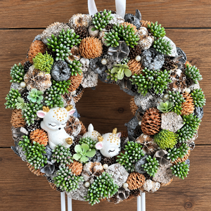  Alvó őzikék  - téli kopogtató, Karácsony, Adventi díszek, Adventi ajtódísz, , MESKA
