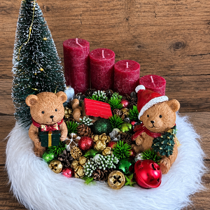 Macis adventi koszorú, világítással � 30 cm - karácsony - adventi díszek - adventi gyertyadíszek és koszorúdíszek - Meska.hu