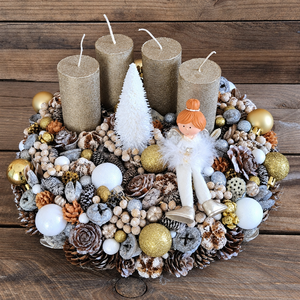 Angyalkás adventi � LED-es - karácsony - adventi díszek - adventi asztaldísz - Meska.hu