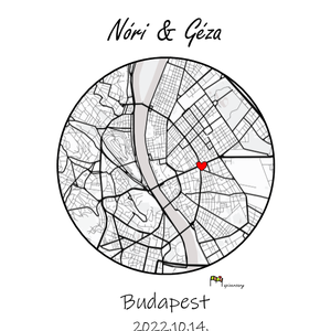 TE és ÉN, egyedi ajándék, térkép, ajándék, love, szerelem, love, a mi történetünk, randi, valentin nap - művészet - grafika & illusztráció - digitális - Meska.hu