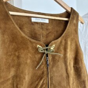 miu miu Vintage Bőrmellény - ruha & divat - női ruha - mellény - Meska.hu