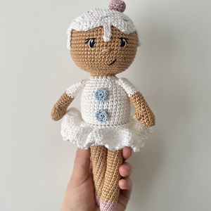 Horgolt szoknyás mézeskalács, Karácsony, Karácsonyi lakásdekoráció, Karácsonyi manók, figurák, Horgolás, MESKA