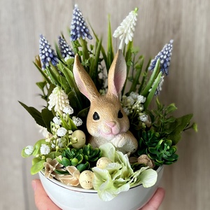 Lila fehér Húsvéti asztaldísz tálban - Meska.hu