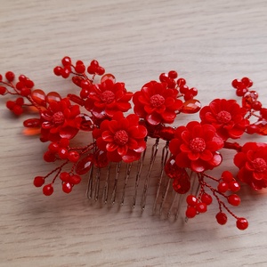 Piros fejdísz , Esküvő, Hajdísz, Kontydísz & Hajdísz, , MESKA