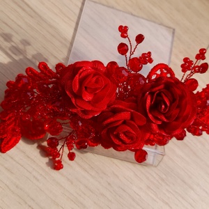 Piros fejdísz. , Esküvő, Hajdísz, Kontydísz & Hajdísz, , MESKA