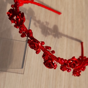 Piros  hajpánt.  - esküvő - hajdísz - hajpánt - Meska.hu