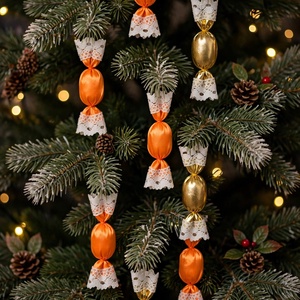 Örök Textil Szaloncukor - 10 db - Narancs Arany Lamé - Díszdobozban - Kézzel varrott karácsonyfadísz - karácsony - karácsonyi lakásdekoráció - karácsonyfadíszek - Meska.hu