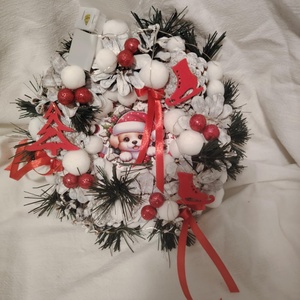 Karácsonyi kutyás ajtódísz  - karácsony - karácsonyi lakásdekoráció - karácsonyi ajtódíszek - Meska.hu