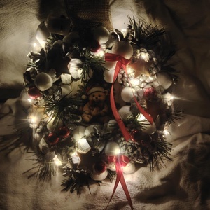 Karácsonyi macis ajtódísz , Karácsony, Adventi díszek, Adventi ajtódísz, Virágkötés, Mindenmás, MESKA