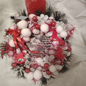 Karácsonyi télapós ajtódísz  - karácsony - adventi díszek - adventi ablakdekoráció - Meska.hu