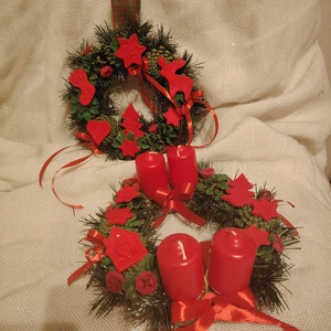 Karácsonyi ajtódísz és adventi koszorú  - Meska.hu