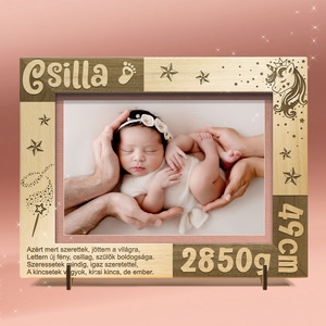 Babaszületésre, babalátogatóba, egyedi ajándék, névreszóló, gravírozott képkeret rendelhető - Meska.hu