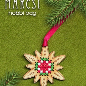 Karácsonyfa dísz, karácsony, advent, kézzel hímzett egyedi csillag - Meska.hu