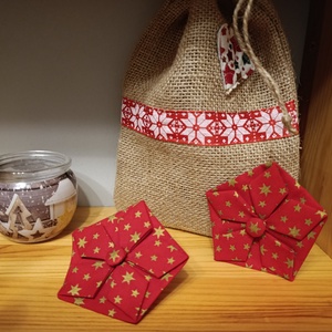 Textil csillag, karácsonyi dekoráció , Karácsony, Karácsonyi lakásdekoráció, Karácsonyfadíszek, Varrás, MESKA