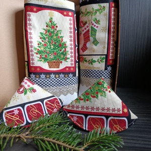 Karácsonyi textil fedő fogó és konyha ruha szett, Otthon & Életmód, Konyhafelszerelés, tálalás, Konyhai textil, Konyharuha & Törlőkendő, Varrás, MESKA