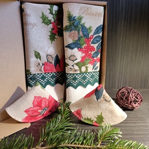 Karácsonyi textil fedő fogó és konyha ruha szett, Otthon & Életmód, Konyhafelszerelés, tálalás, Konyhai textil, Konyharuha & Törlőkendő, Varrás, MESKA