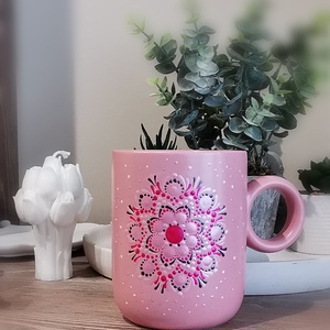 Romantikus,mandalamintás rózsaszín bögre - otthon & életmód - konyhafelszerelés, tálalás - tálalás - bögre & csésze - Meska.hu