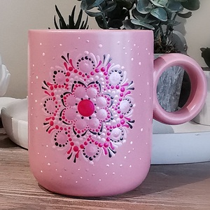 Romantikus,mandalamintás rózsaszín bögre, Otthon & Életmód, Konyhafelszerelés, tálalás, Tálalás, Bögre & Csésze, Festett tárgyak, MESKA