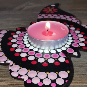 Pillangó alakú mécsestartó � kézzel festett mandala mintával - otthon & életmód - gyertya, illat, aroma - mécses és mécsestartó - Meska.hu