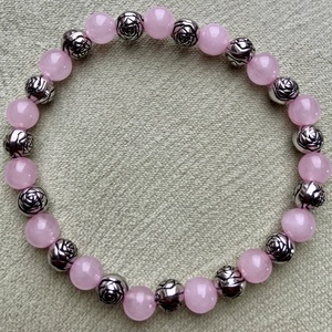 Rózsakvarc ásványkarkötő, Ékszer, Karkötő, Ásványkarkötő, Gyöngyfűzés, gyöngyhímzés, Ékszerkészítés, MESKA