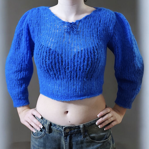 Kék felhő rövid luxus pulover , Ruha & Divat, Női ruha, Pulóver, Kötés, MESKA