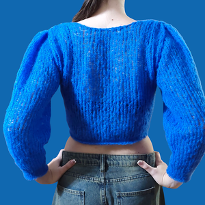 Kék felhő rövid luxus pulover  - ruha & divat - női ruha - pulóver - Meska.hu