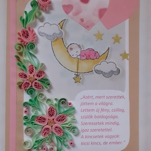 Babaváró, babalátogató képeslap, Otthon & Életmód, Papír írószer, Képeslap, üdvözlőlap, Ajándékozás kellékei, Papírművészet, MESKA