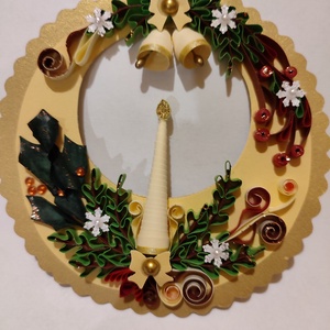 Adventi koszorú falra, ajtóra, Karácsony, Adventi díszek, Adventi koszorú, Papírművészet, MESKA