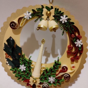 Adventi koszorú falra, ajtóra - karácsony - adventi díszek - adventi koszorú - Meska.hu