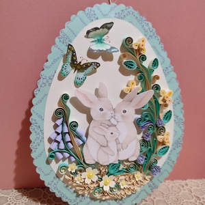 Húsvéti fali dekoráció - otthon & életmód - dekoráció - ajtó- és ablak dekoráció - ajtódísz & kopogtató - Meska.hu