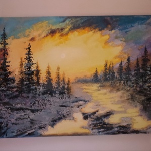 Akrilfestmény: A tél, Művészet, Festmény, Akril, Festészet, MESKA