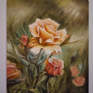 Olajfestmény: Rózsák, Művészet, Festmény, Olajfestmény, Festészet, MESKA