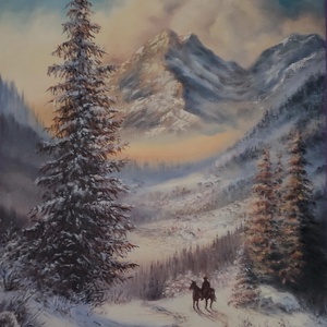 Olajfestmény: Úton - Meska.hu