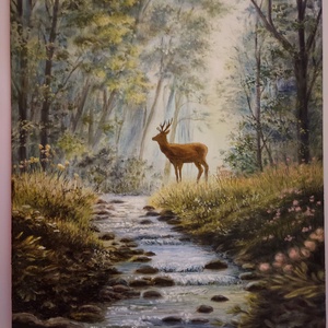 Olajfestmény: Erdőben - Meska.hu