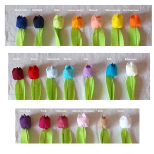 Textil tulipán, kék (Nagy, 6 db) - otthon & életmód - dekoráció - Meska.hu