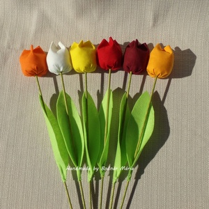 Textil tulipán (Nagy, 6 db) - otthon & életmód - dekoráció - Meska.hu