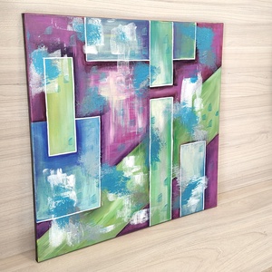 Absztrakt akril festmény, vászonkép - művészet - festmény - akril - Meska.hu