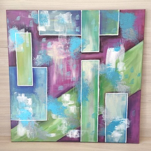 Absztrakt akril festmény, vászonkép - művészet - festmény - akril - Meska.hu