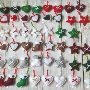 Filc díszek csomag - karácsony - karácsonyi lakásdekoráció - karácsonyfadíszek - Meska.hu